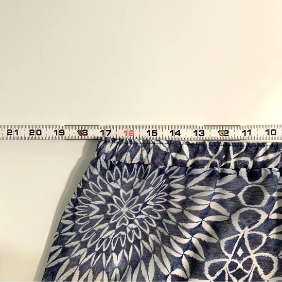 Gap Blue Abstract Print Lined A-Line Maxi Skirt Elastic Waist Large - Picture 5 of 10